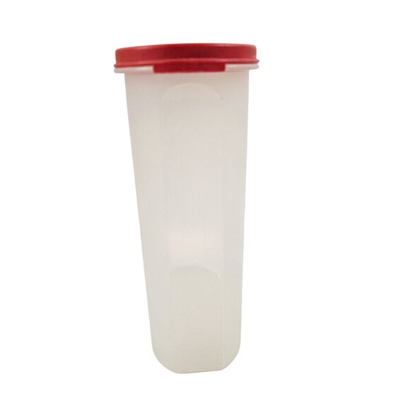 Tupperware Oval Storage Container Red Lid Plastic Airtight Organization 1614 - Picture 5 of 10